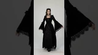 Belladonna Court Black Brocade Gothic Victorian Prom Dress  DW758 [upl. by Inesita893]