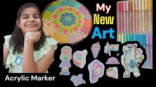 Acrylic Marker Art TutorialPosca markerEasy drawing ideas for kids Sketch pen drawingmandala art [upl. by Wakerly649]