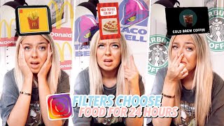 INSTAGRAM FILTERS Choose my FOOD for 24 HOURS [upl. by Ynabla]