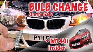 BMW 1 Series BULB Change FIX E87  PLUS M140i bonus content [upl. by Hach702]