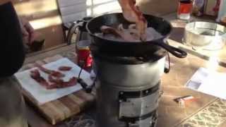 Cooking Breakfast during a Black Out on the EcoZoom Stove [upl. by Eitsirc568]