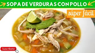 Sopa de verduras con pollo  Cocina de Addy [upl. by Ardyce]