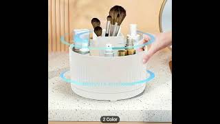 Rotating Makeup Organizer 360 Degree Rotation Minimalist Design HighGloss ABS Plastic Bedroom [upl. by Idaline]