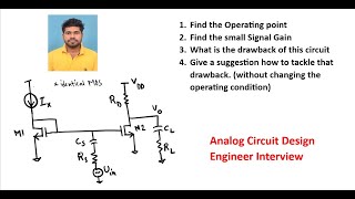 Analog Design Engineer interview Bias and small signal Design and Analysis [upl. by Elston]