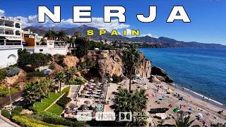 Nerja Spain 🇪🇸 Walking Tour Explore Burriana Beach and Balcony of Europe 4K Ultra HD [upl. by Cyrill663]