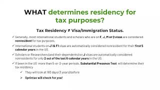 Residency for tax purposes [upl. by Sarid]