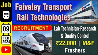 JOB  Faiveley Transport Rail Technologies India  Recruitment FEB 2024  Careers  in Tamil [upl. by Dygal]