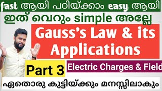 Gausss Law amp its applications 12th Physics Chapter 1 Part 3 [upl. by Nylanaj339]