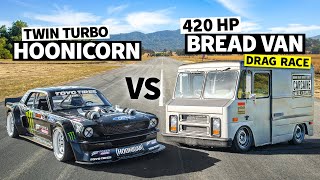 Noprep Drag Race Upset Our 400hp Merch Van BEAT Ken Block’s 1400hp Hoonicorn [upl. by Pillow]