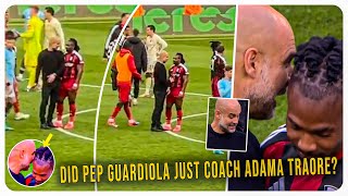 Fans Believe Pep Guardiola Gave Adama Traore a Coaching Session After Man City vs Fulham Clash [upl. by Novaj]