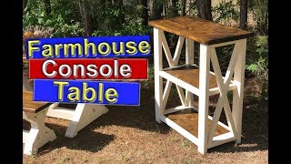 DIY Farmhouse Furniture Console Table [upl. by Arte]