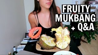 EXOTIC FRUIT MUKBANG  Mamey Jackfruit Sapodilla Lychee and a QampA [upl. by Ivatts]