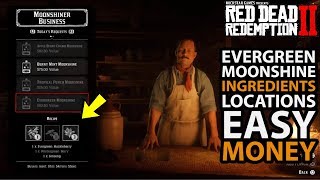 Evergreen Moonshine Ingredients Locations  High Value  Easy Money Red Dead Online [upl. by Noitsirhc]