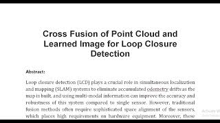 Cross Fusion of Point Cloud and Learned Image for Loop Closure Detection [upl. by Akcirred]