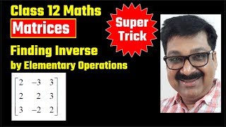 Matrix Matrices Finding inverse of Matrix by Elementary operations Super Trick arvindacademy [upl. by Sirod276]