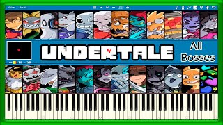 UNDERTALE 👾 ALL Main BOSSES Theme Songs ☠️ PIANO TUTORIAL 🎹 3 [upl. by Slater671]