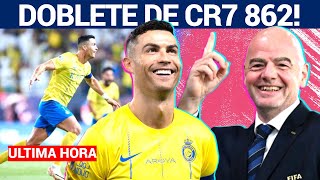 Cristiano Ronaldo marca doblete y suma 862 GOLES INCREIBLE Presidente de la FIFA mirando a CR7 [upl. by Gasperoni173]