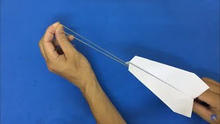 How to Make a Rubber Band Launching Paper Airplane  Worlds fastest paper airplane [upl. by Perloff]