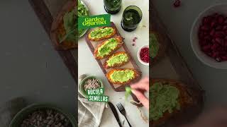 Tostas de boniato con aguacate y Bocaditos  Recetas Garden Gourmet shorts [upl. by Ellehcam]