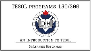 TESOL Course 150300 Program  Introduction to TESOL Chapter 1 [upl. by Annauqahs762]