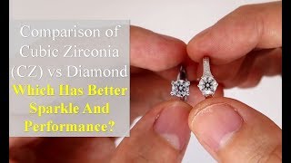 Cubic Zirconia CZ vs Diamond Comparison in Different Lightings [upl. by Lennej]