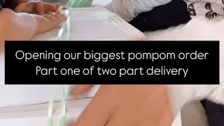 unboxing my largest pompom order part one [upl. by Ayanej538]