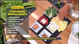 Recette de Farida  Cannelloni blettesricotta et sauce tomate [upl. by Callida]