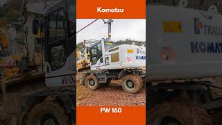 Komatsu PW160 digging railway ballast [upl. by Danaher841]