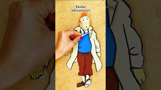 Cardboard Tintin tintin sustainableart artandcraft asmr stopmotion diy hamdmade shorts [upl. by Armalda211]