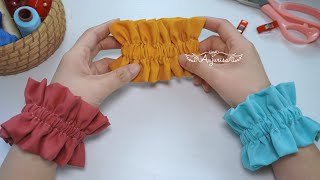 WIDE Scrunchies ❤️ How to Make Large Scrunchies as Bracelet  DIY Scrunchie Bracelet [upl. by Blanding879]