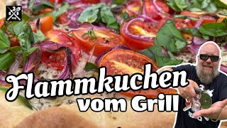 Flammkuchen vom Grill auf GESUND   030 BBQ [upl. by Eitak745]