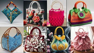 Topnotch Ring Handle Bag  DIY Crochet Round Bamboo Handle purse  Crochet Handle bag  fashion bags [upl. by Weyermann]