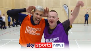 Bruno Guimaraes visits the Newcastle United Foundation for World Down Syndrome Day [upl. by Trah]