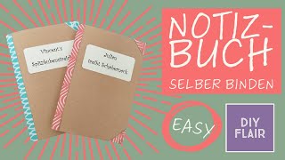 Notizbuch binden  Notizbuch selber machen  DIY Papier  einfach  schnell  Geschenk  Anleitung [upl. by Seluj]