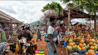 Rural village market day in Agou plateau region the tallest mountain in Togo 🇹🇬 west Africa 🌍 [upl. by Nagram]