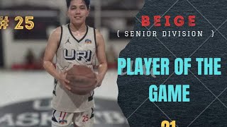 uri court 3rd game senior div yellow VS beige win 8387 best player 25 [upl. by Eynttirb3]