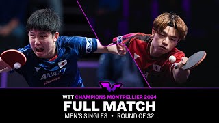 FULL MATCH  Tomokazu Harimoto vs Yukiya Uda  MS R32  WTTMontpellier 2024 [upl. by Rosamund]