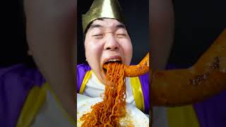 Spicy noodle challenge 2  TikTok Funny Kielbasa Sausage grilled meat Mukbang ASMR shorts [upl. by Nauqram]