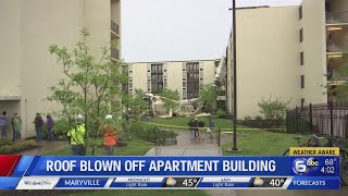 Roof blown off apartment building  4pm Live coverage [upl. by Edouard]