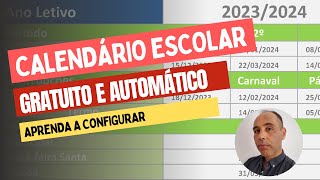 Aprenda a configurar o calendário escolar automático 2023 2024  Instruções gerais de utilização [upl. by Aelahs]