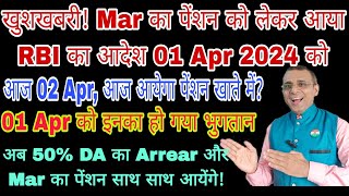 खुशखबरी आज पेंशन खाते में आयेगा RBI का Circular जारी हुआ 01 Apr 2024 को 50 DA के साथ पेंशन MSP [upl. by Lennard761]