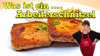 Was ist ein Arbeiterschnitzel ⁉️panierter Leberkäse mit Kartoffelbrei [upl. by Ynnig690]