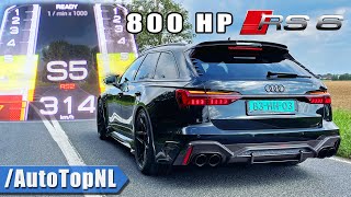 800HP AUDI RS6 C8 ABT  0300KMH ACCELERATION amp SOUND by AutoTopNL [upl. by Beore]