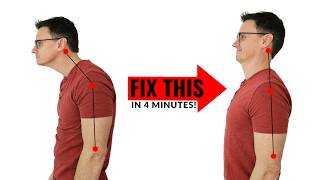 FIX Forward Head Posture in 4 minutes  Exercises for Hunchback Posture [upl. by Yekcim]