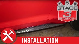 20152016 Mustang TruFiber Carbon Fiber XR10 Side Skirts Install [upl. by Nomolos51]