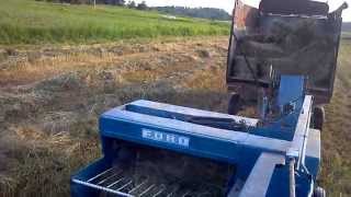 Baling hay with Ford 532 baler and Ford 7000 [upl. by Rett728]