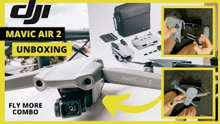 DJI Mavic Air 2 Unboxing Fly More Combo  Accessories [upl. by Eipper]