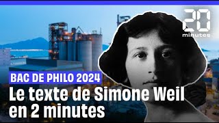 Baccalauréat 2024  Lexplication de texte de Simone Weil « La Condition ouvrière » en 2 minutes [upl. by Laurence]