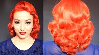 Retro Vintage Pin Curls Using A Curling Iron [upl. by Irwinn355]