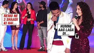 Varun Dhawan amp Nora Fatehi FUN MOMENTS From The Garmi Song Launch  Streer Dancer 3D [upl. by Eleen]